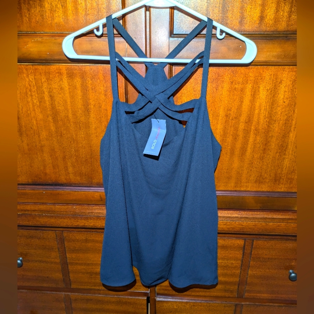 Bold Elements Black Tank Top / Criss Cross Black Tank